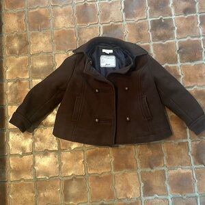 Jacadi wool brown pea coat size 4 years